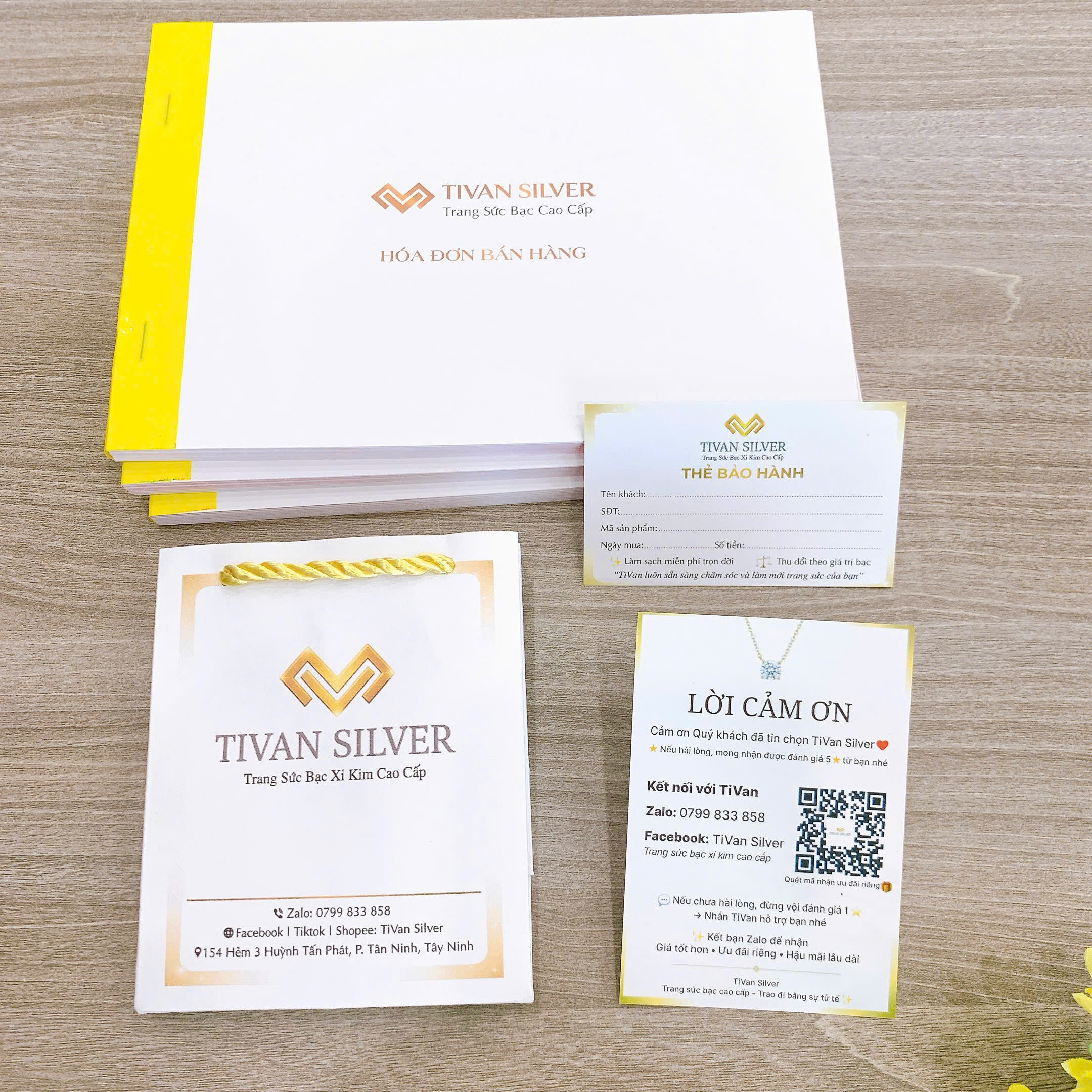 IN COMBO TÚI GIẤY - HÓA ĐƠN - THẺ BẢO HÀNH